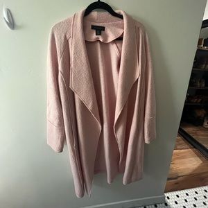 Tahari Light Pink Open Front Trench Coat